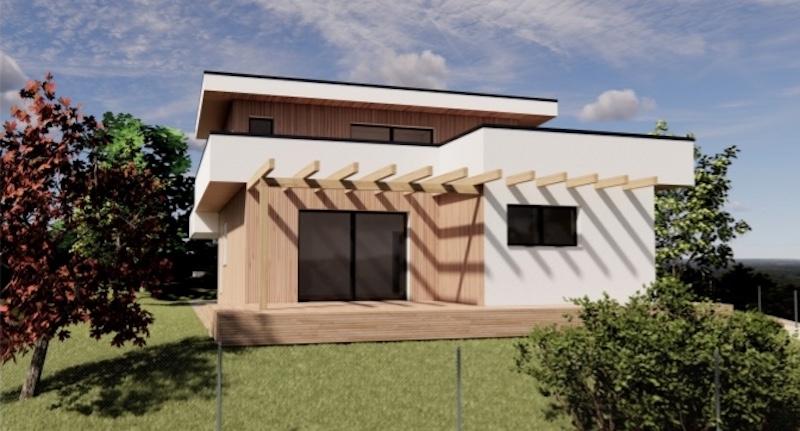 villa in legno a due piani ad albizzate alta efficienza