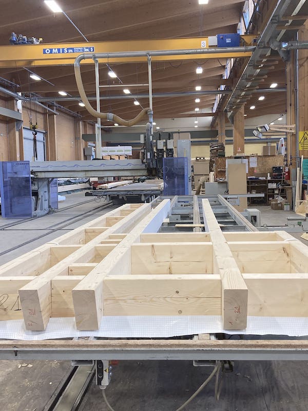 Pareti casa prefabbricata legno giubiasco canton ticino in produzione