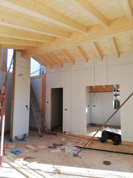 costruzione interni casa in legno due piani torino
