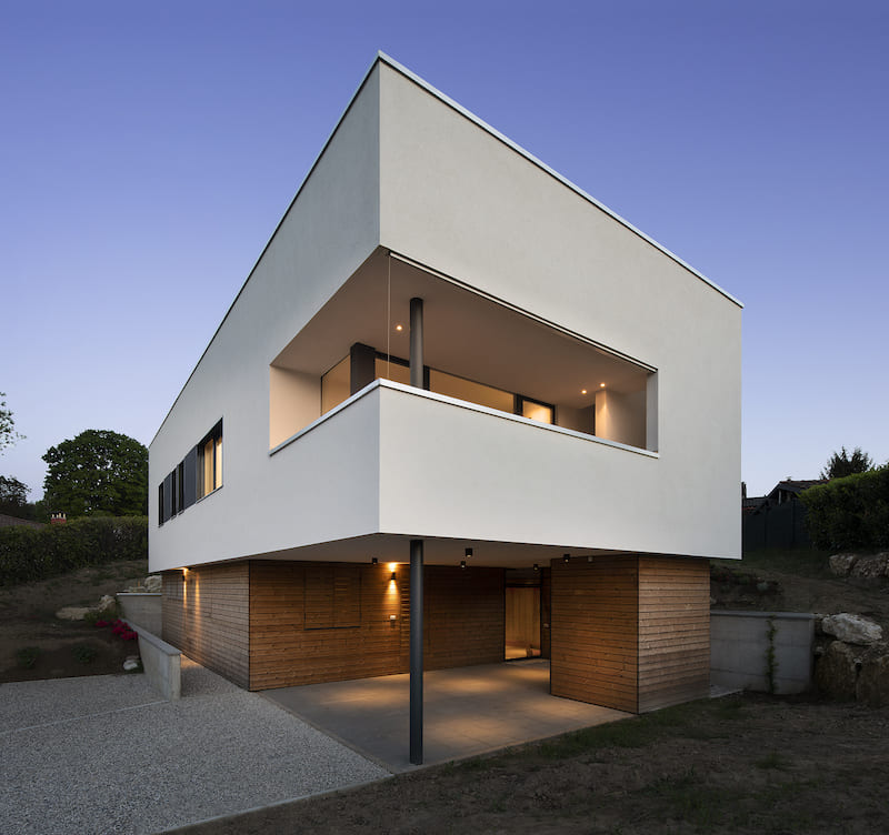 villa in legno moderna vista lago progetto studio ecoarch