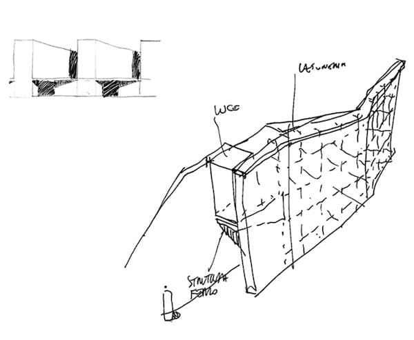 capannone industriale legno oggiona, schizzo di progetto, bioarchitettura