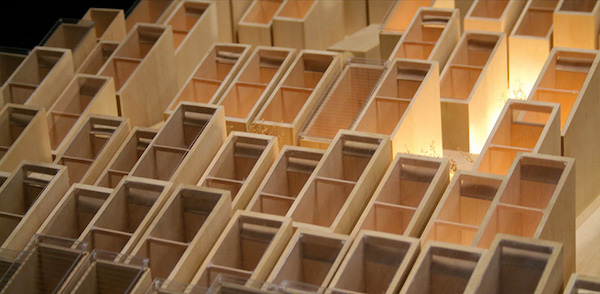 Edificio legno sede arpa Ferrara, maquette di studio