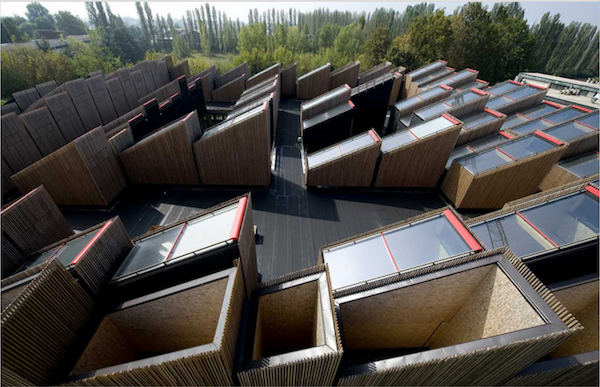 Edificio legno sede arpa ferrara, copertura