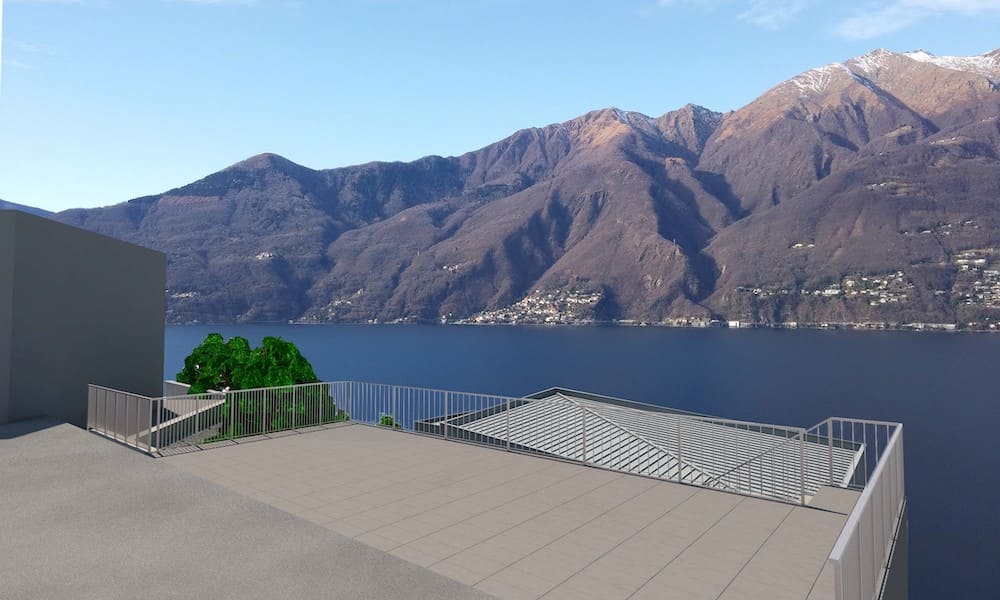 casa moderna 3 piani vista lago maccagno