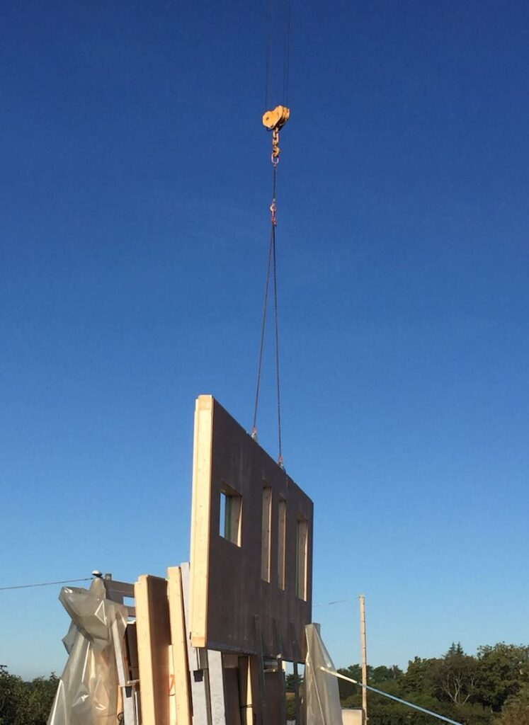 parete prefabbricata casa in legno verona in costruzione