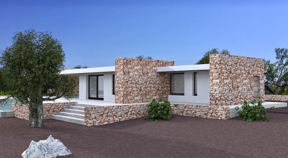 Villa in legno carovigno render