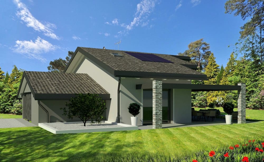villa in legno grezzo avanzato render di progetto