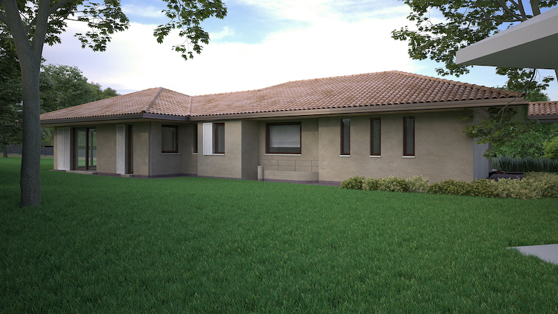 villa in legno e paglia a varese progetto render