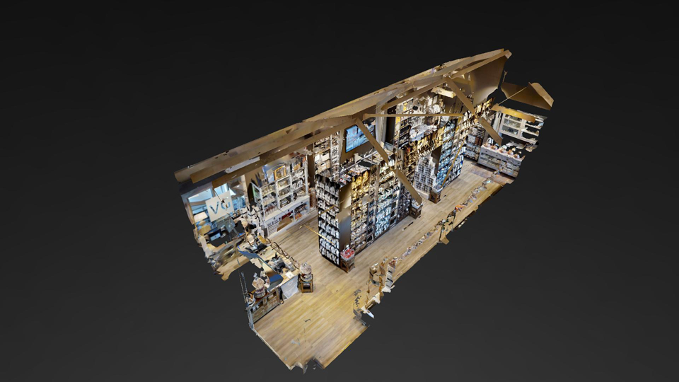 tour virtuale del temporary shop in legno