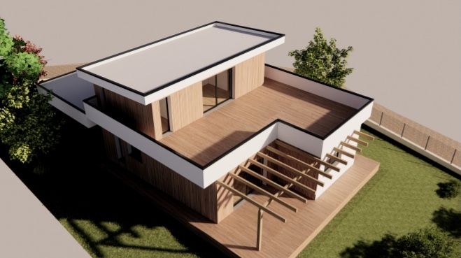 villa in legno due piani progetto bioedilizia albizzate