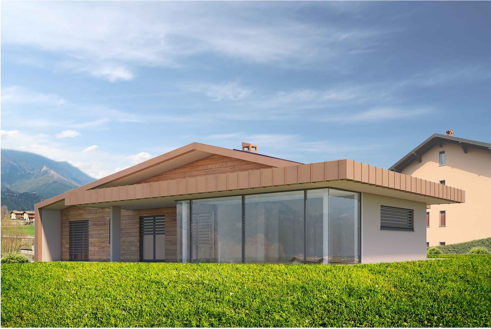Villa in legno su un piano unico progetto moderno