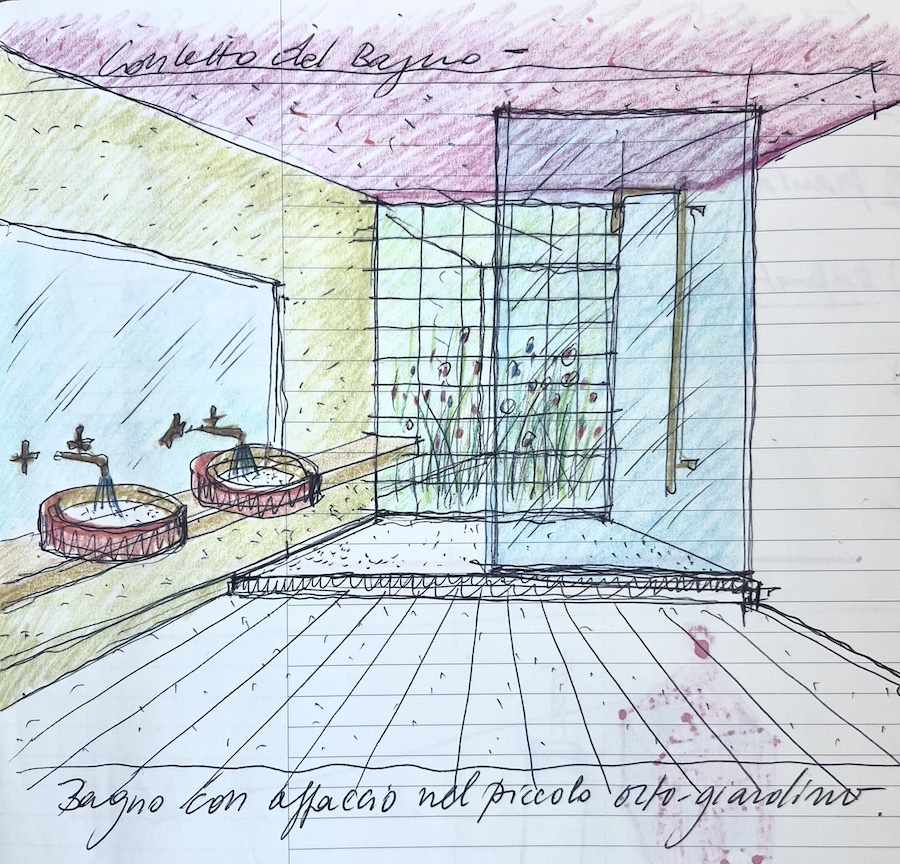 villa legno lolla piano solo morazzone schizzo progetto