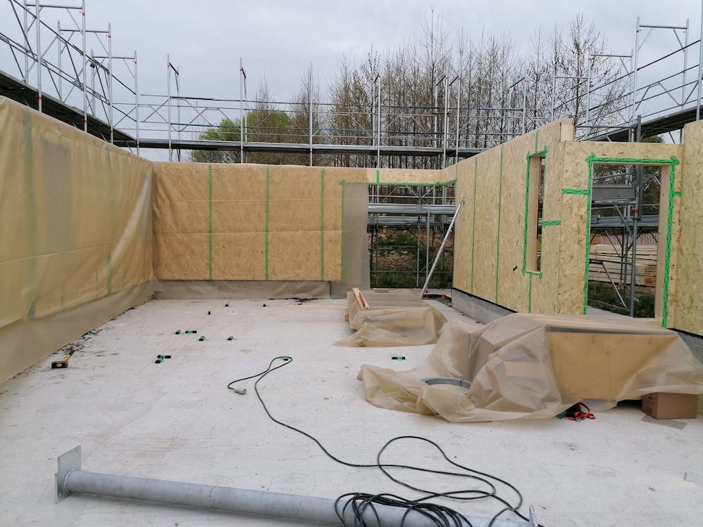 villa in legno a venezia in cantiere