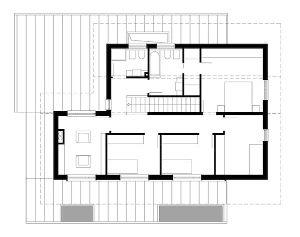 Casa prefabbricata in legno varese, pianta piano primo